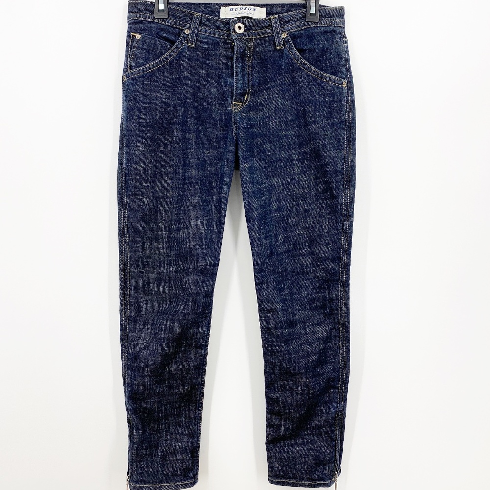 Hudson Skinny Cropped Ankle Zip Jeans Sz 30